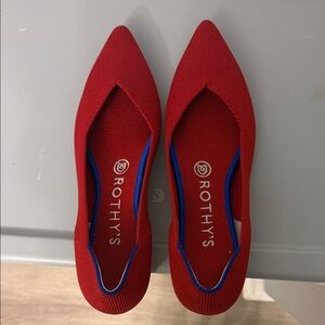 Rothy's Bold Red Pointed Flats